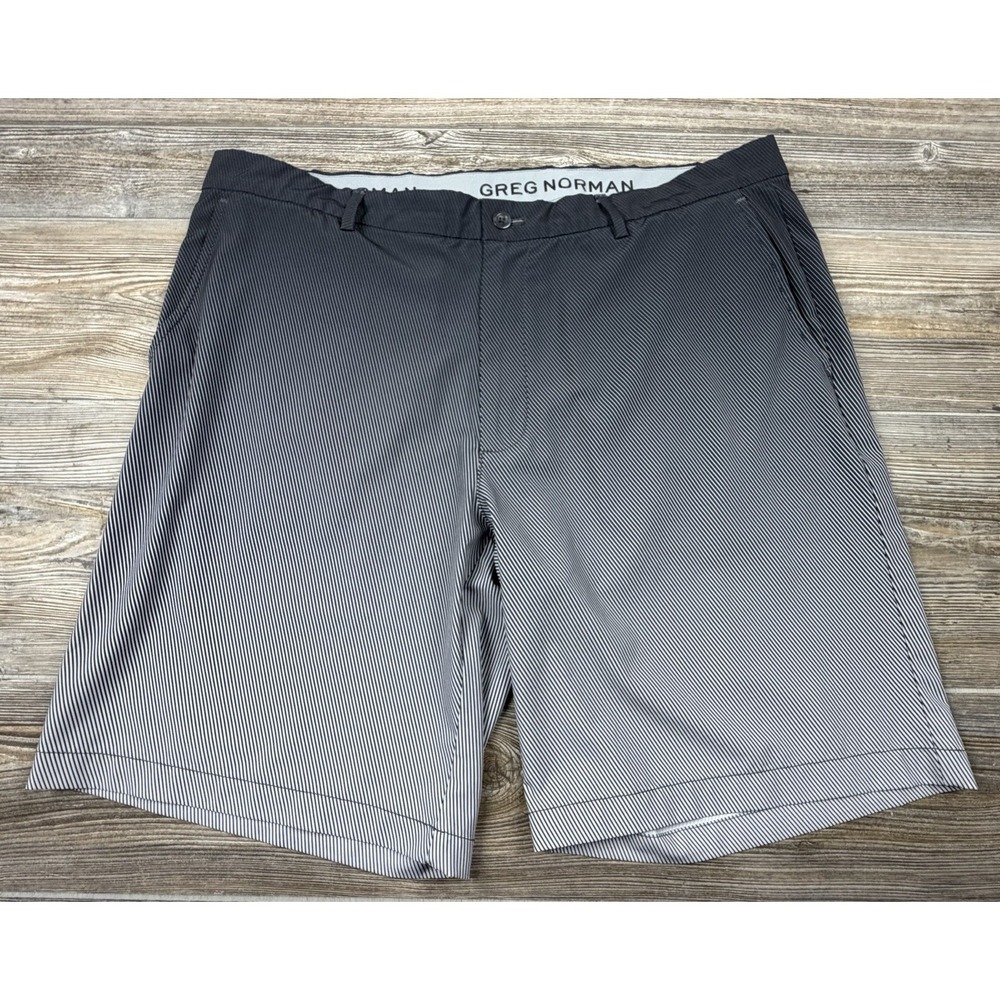 Greg Norman Golf Shorts Chino Attack Life Men's 40 Flat Front Ombre Gray 9523